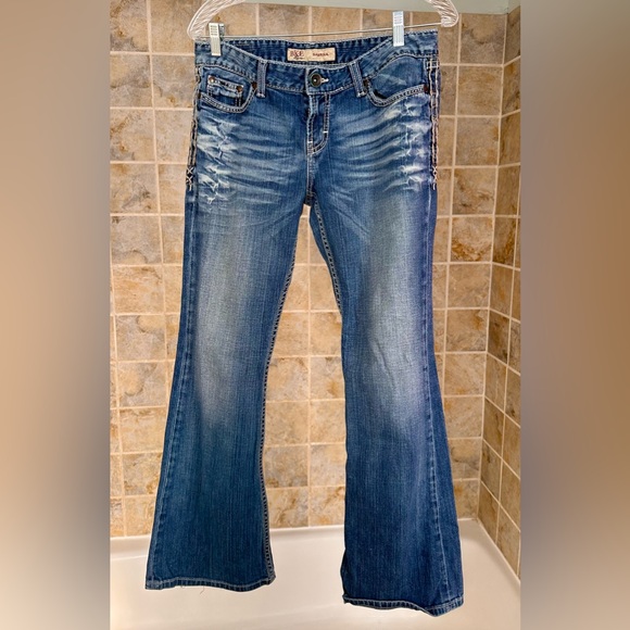 BKE Classic Blue Wide Leg Jeans - Picture 1 of 4